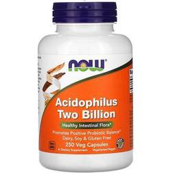 Now Foods Supplements, Acidophilus, Two Billion, Strain Verified, Healthy Intestinal Flora* 250 Veg Capsules