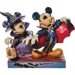 Figura enesco disney halloween mickey mouse & minnie mouse vampiro y bruja