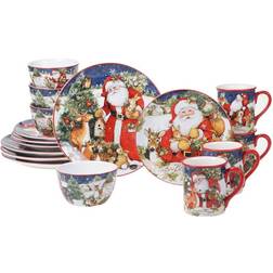Certified International Magic Of Christmas Santa Claus Dinner Set 16pcs