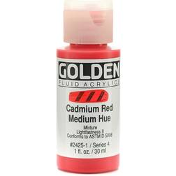 Golden Fluid Acrylics cadmium red medium hue 1 oz