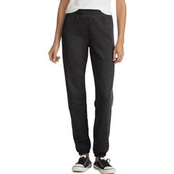 Hanes Women's ComfortSoft EcoSmart Cinch Bottom Leg Sweatpants - Ebony