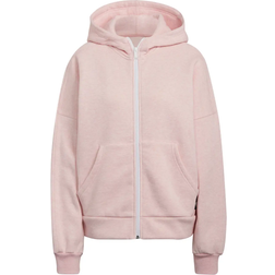 Adidas Women's Studio Lounge Fleece Hooded Full-Zip Hoodie - Botanic Pink Mel