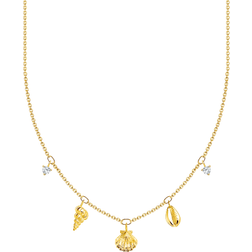 Thomas Sabo Charm Club Delicate Shells Necklace - Gold/Transparent