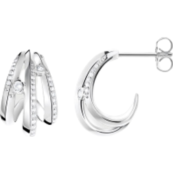 Thomas Sabo Wave Hoop Earrings - Silver/Transparent