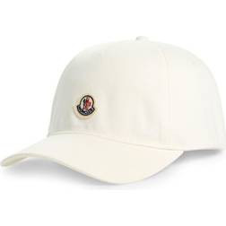 Moncler Logo Cotton Baseball Cap - White