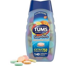 Tums Smoothies Antacid Chewable Tablets Assorted Fruit 140.0 ea