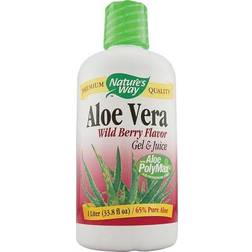 Natures Way Aloe Vera Inner Leaf Gel & Juice Wild Berry 33.8 Oz