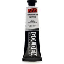 Golden OPEN Acrylic Colors transparent red iron oxide 2 oz. tube