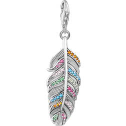 Thomas Sabo Charm Club Collectable Feather Charm Pendant - Silver/Multicolour