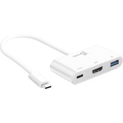 j5create JCA379 USB C - USB 3.0/HDMI/USB C 2.0 PD Adapter M-F 0.2m 0.6ft