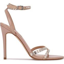 Nine West Mona Ankle Strap - Barely Nude Suede