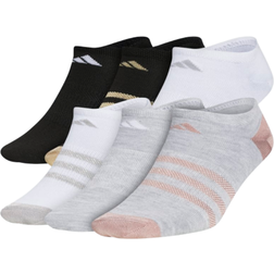 adidas Superlite No-Show Socks 6-pack - Cool Light Heather/White/Black Shiny Nylon