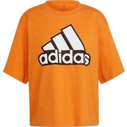 adidas Women's Essentials Logo Boxy T-shirt - Bright Orange/White