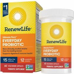 Renew Life Ultimate Flora Everyday Probiotic 15 Billion CFUs (60 Vegetable Capsules) 60