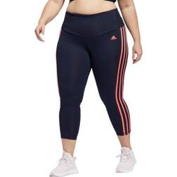 Adidas Designed To Move High-Rise 3-Stripes 7/8 Sport Tights Plus Size Women - Legend Ink/Semi Turbo