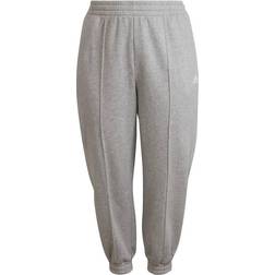 Adidas Women's Essentials Studio Fleece Pants Plus Size - Medium Grey Heather/White