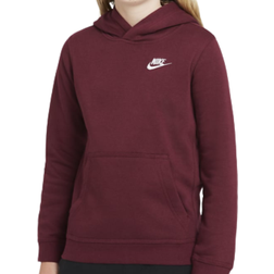 Nike Older Kid's Sportswear Club Pullover Hoodie - Dark Beetroot/White (BV3757-638)