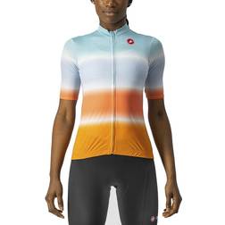 Castelli Dolce Short Sleeve Jersey Women - Light Steel Blue/Pop Orange