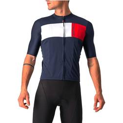 Castelli Prologo 7 Short Sleeve Jersey Men - Savile Blue/Silver/Red