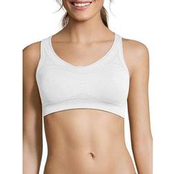 Hanes Seamless Racerback Sports Bra - White