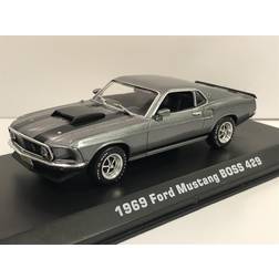 GreenLight 1969 Ford Mustang BOSS 429 Gray with Black Stripes "John Wick" (2014) Movie 1/43 Diecast Model Car