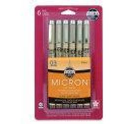 Sakura Pigma Micron Pens Set of 6, Black, 03