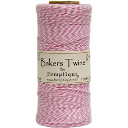 Hemptique Bakers Twine Spool, Light Pink/White