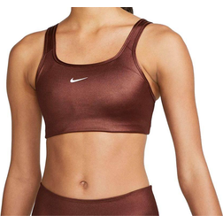 NIKE Dri-Fit Swoosh Sports Bra Women - Bronze Eclipse/White