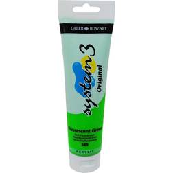 Daler Rowney Daler-Rowney System 3 Acrylics Fluorescent Green, 150 ml tube