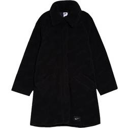 NIKE Icon Clash Faux Fur Fleece Coat - Black