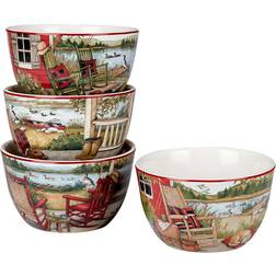 Certified International Lake Retreat Dessert Bowl 13.97cm 4pcs 0.7L