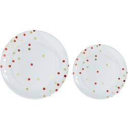 Amscan Round Apple Red Hot Stamped Plastic Plates Multipack (20-Piece)