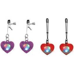 XR Brands Charmed Light Up Heart Nippelpinzetten Rot