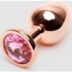 NS Novelties Rear Assets Rose Gold Medium Metal Butt Plug With Pink Gem Base