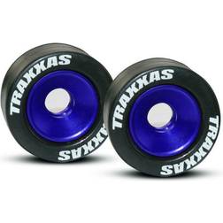 Traxxas TRA5186A Blue Aluminum Wheels-Tires for Wheelie Bar