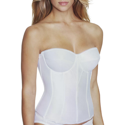 Dominique Juliette Satin Strapless Longline Corset - White