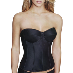 Dominique Juliette Satin Strapless Longline Corset - Black