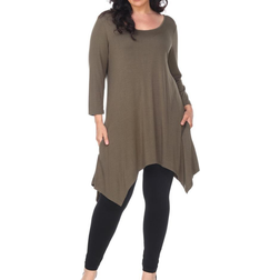 White Mark Makayla Tunic Top Plus Size - Dark Green