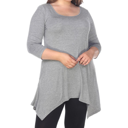 White Mark Makayla Tunic Top Plus Size - Charcoal