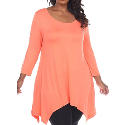 White Mark Makayla Tunic Top Plus Size - Orange