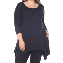 White Mark Makayla Tunic Top Plus Size - Dark Blue