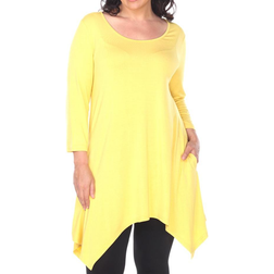 White Mark Makayla Tunic Top Plus Size - Yellow