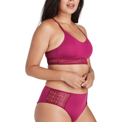 Bali Comfort Revolution Longline Wirefree with Lace Bralette - Deep Cerise