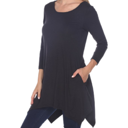 White Mark Women's Makayla Tunic Top - Black