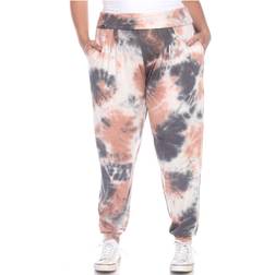 White Mark Tie Dye Harem Pants Plus size - Pink