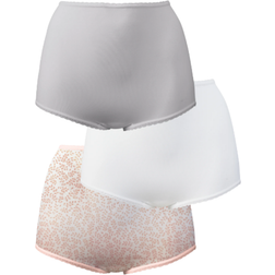 Bali Skimp Skamp Brief 3-pack - Silver Filigree/White/Gentle Pink Leaf Print