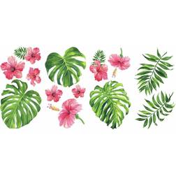 RoomMates Tropical Hibiscus Flower Peel and Stick Wall Decal Wall Decor