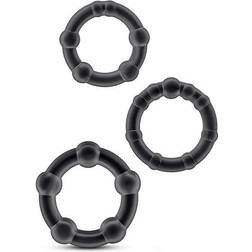 Blush Novelties Stay Hard Beaded Cock Rings Black