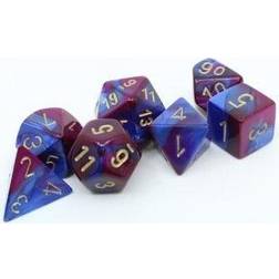 Chessex Gemini Blue-Purple/Gold Polydice (7)