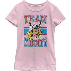 Fifth Sun Girl's Marvel Thor Team Mighty T-shirt - Light Pink (MARV01072GTS)